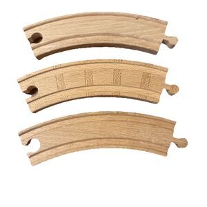 3 Curved Brio Wooden Train Tracks Wooden Railway Compatible Reversible